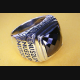 GESCHLIFFENER ZIRKONIA RING SILBERRING HERRENRING 925 SILBER 313