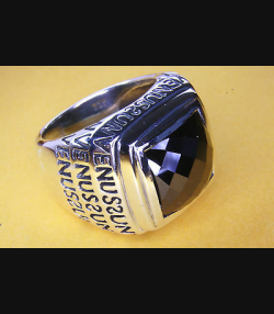 GESCHLIFFENER ZIRKONIA RING SILBERRING HERRENRING 925 SILBER 313