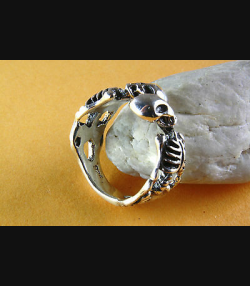 SKELLETT SKULL TOTENKOPF GOTHIC SILBERRING 925 SILBER 325