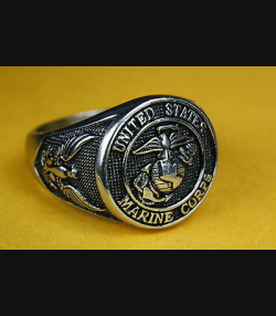 US-NAVY UNITED STATES US MARINE CORPS SIEGELRING MILITARY HERRENRING 137