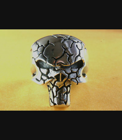 PUNISHER TOTENKOPF SKULL BIKER HERRENRING SILBERRING 925 SILBER / 347    