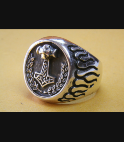 THORSHAMMER SIEGELRING KREUZ RING SILBERRING 925 SILBER 134