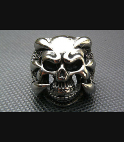 HERRENRING TOTENKOPF SKULL BIKER CHOPPER EDELSTAHL 013