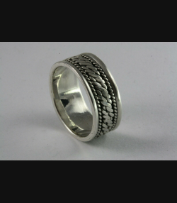 BANDRING CELTIC KELTEN GEFLOCHTEN BIKER 925 SILBER SILBERRING / 156