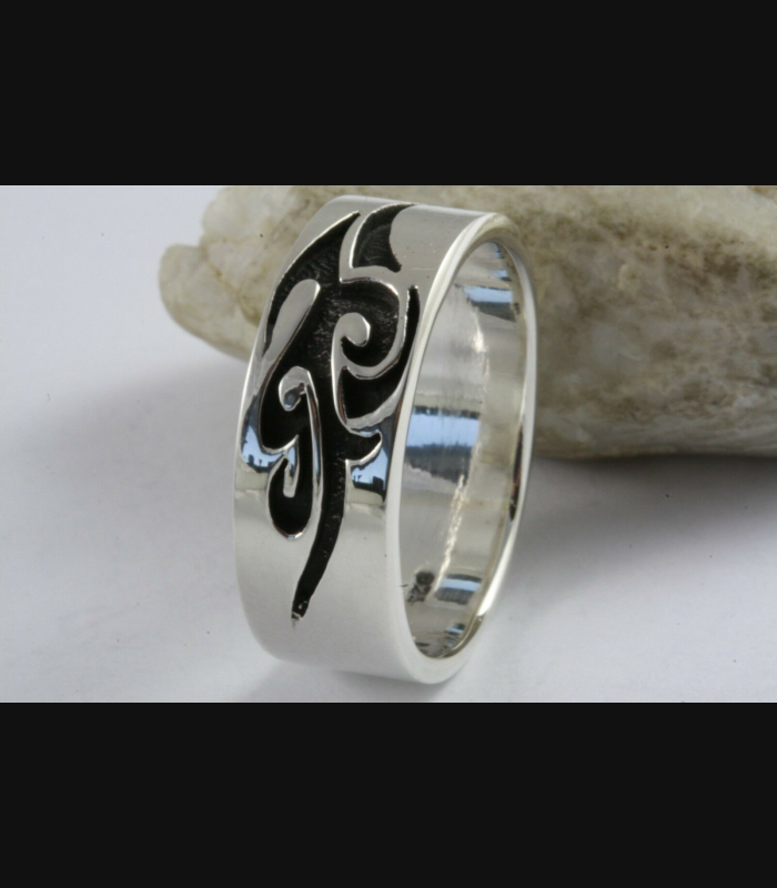 Tattoo Tribal Band Herren Ring Silber 925 Bandring Sterlingsilber 925er