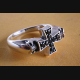 GOTHIC TEMPLAR KREUZ SKULL ZIRKONIA RING 925 SILBERRING 314