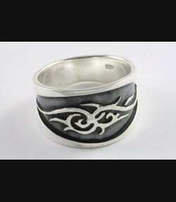 TRIBAL BIKER TATTOO GOTHIC SIEGELRING RING 925 ECHT SILBER / 271