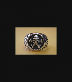 CHOPPER BIKER TOTENKOPF SIEGELRING RING Silber 049