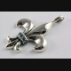 TEMPELRITTER TEMPLAR LILIEN WAPPEN ANHÄNGER BLAUEN STEINEN 925 SILBER / 451