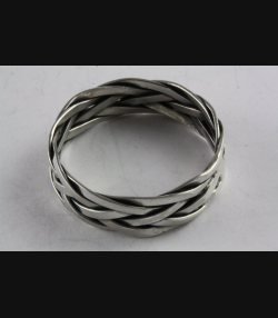 BANDRING CELTIC KELTEN GEFLOCHTEN BIKER RING 925 SILBER SILBERRING / 026