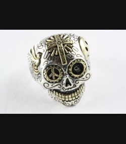 BIKER CHOPPER TOTENKOPFRING SKULL SILBERRING 925er SILBER / 310