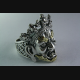 SHIVA GÖTTIN GESICHT BIKER SKULL TOTENKOPF MASKE SILBER 925 SILBERRING / 430