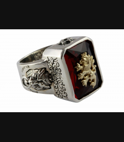 ROYAL LÖWEN RING RASTA LÖWE SILBERRING 925 ECHT SILBER / 299