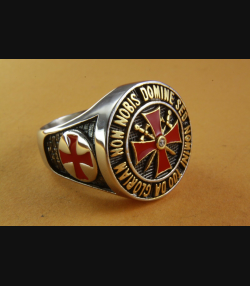 TEMPLERORDEN KNIGHTS TEMPELRITTER KREUZ ( NON NOBIS DOMINE ) WAPPENRING 379