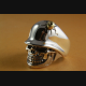 TOTENKOPF BIKER CHOPPER KREUZ RING SILBERRING 925 ECHT SILBER / 237