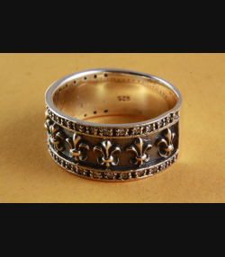FLEUR-DE-LYS ROYAL ZIRKONIA SILBERRING GOTHIC LILIEN SILBERRING 925 SILBER / 216