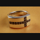 TEMPLAR KREUZ RING ZIRKONIA BLACK STINEN SILBERRING 925 ECHT SILBER / 452