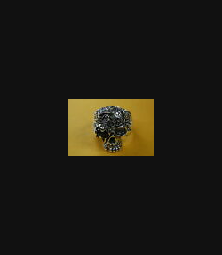 TOTENKOPF SKULL BIKER TATTOO CHOPPER HERRENRING 925 SILBER SILBERRING / 162