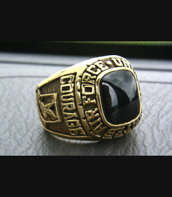 US-AIR FORCE RING WAPPEN SIEGELRING GOLD PLATED VERGOLDET HERRENRING  351
