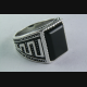 HERRENRING ONYX BIKER SILBERRING 925 SILBER / 190