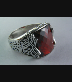 TATTOO FILIGRAN ZIRKONIA SIEGELRING SILBERRING 925 SILBER / 084